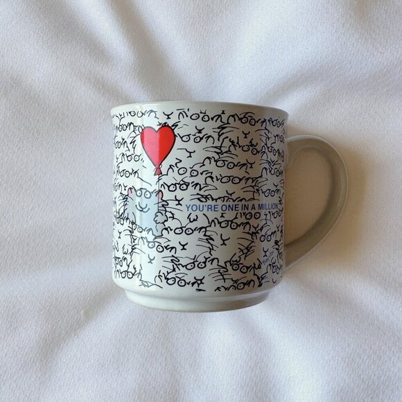 Vintage 1980s Recycled Paper Products "You're One in a Million" Mug  - Japan - Picture 1 of 6